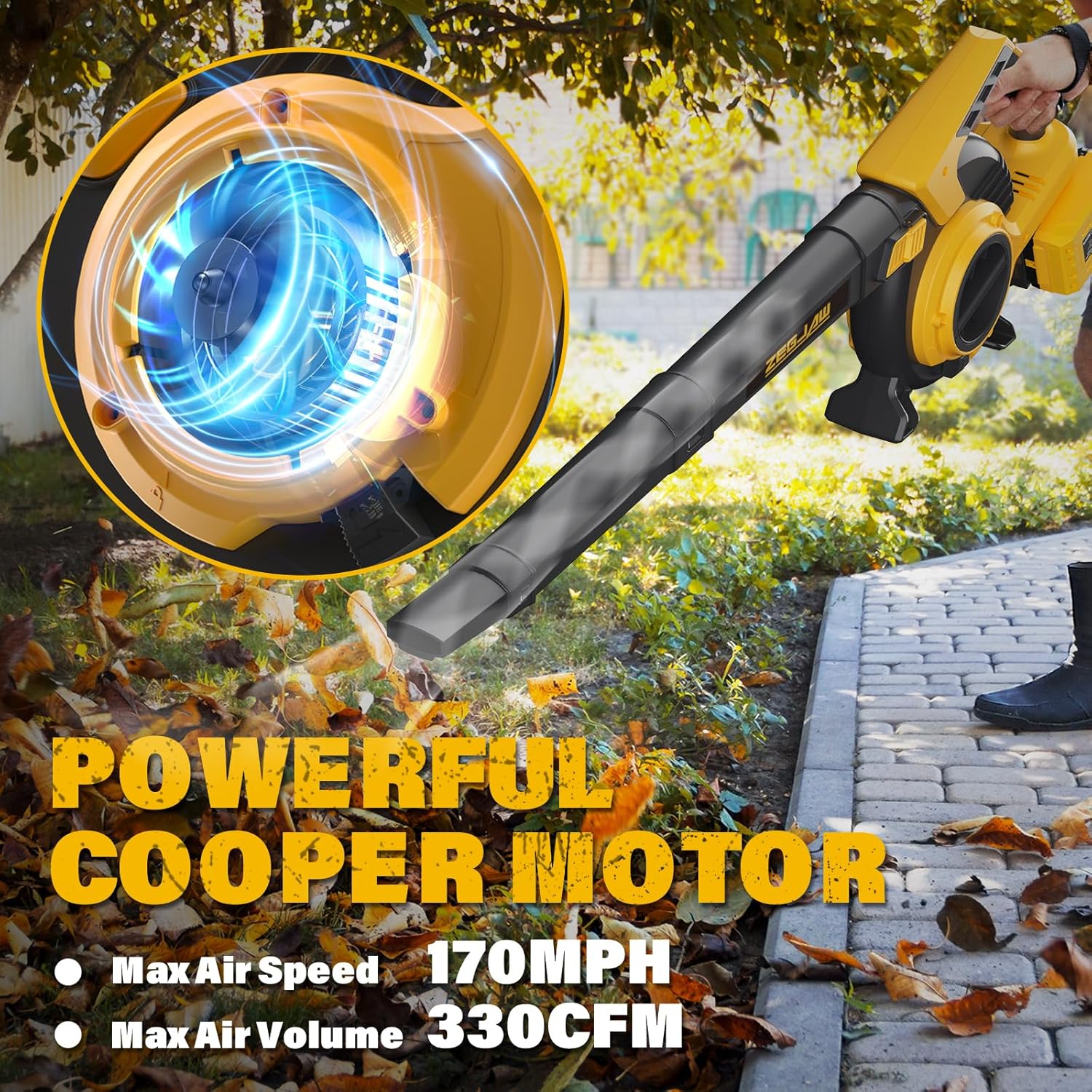 Cordless Leaf Blower & Vacuum, 3-in-1 Mulcher with Bag, 40V 330CFM, 5-Speeds U551300