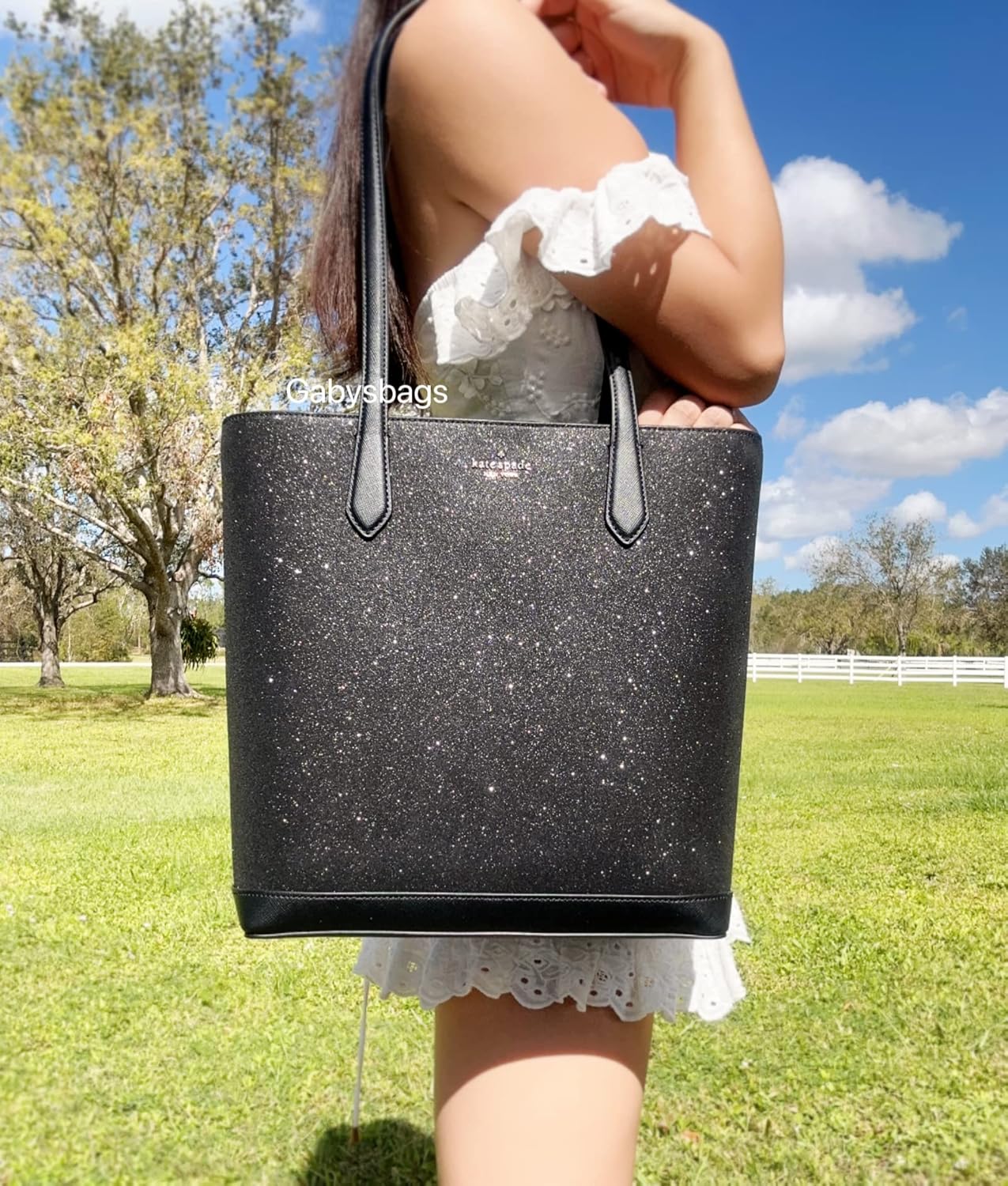 Glitter Shoulder Tote Bag Handbag H97662
