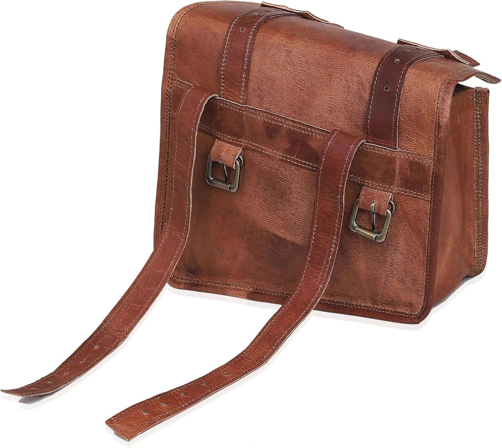 Leather Motorcycle Saddlebags, Set of 2 U12643