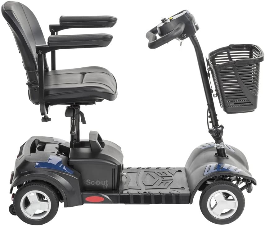 4-Wheel Travel Mobility Scooter with 12 AH Battery, Blue D513307
