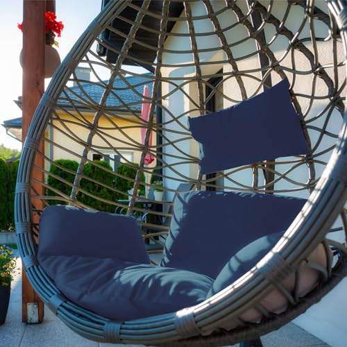 Egg Chair Cushion with Pillow, Thicken Swing Chair Cushion with Ties, Indoor Outdoor D443787