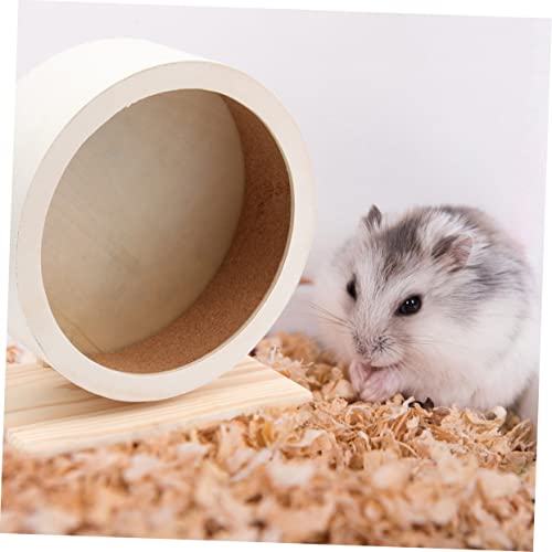 Wooden Hamster Wheel Exercise Toy for Small Pets E5864