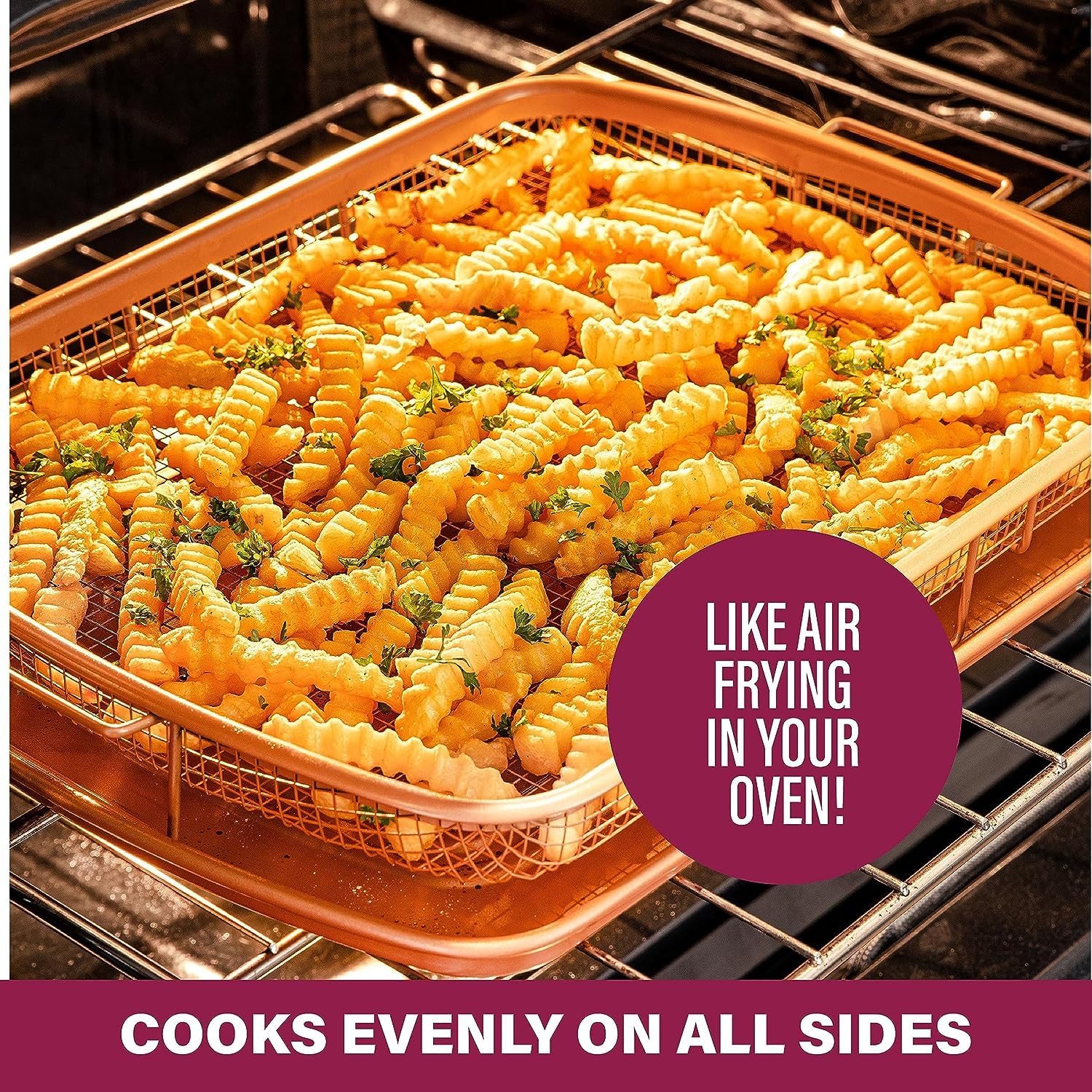 Air Fryer Basket for Oven, 2 Piece Nonstick Tray with Crisper Pan, Dishwasher Safe P686
