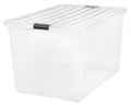 IRIS USA 132 Quart/33 Gal. Stackable Plastic Storage Bins with Lids and Latching Buckles, 1 Pack - Clear, Containers with Lids, Durable Nestable Closet, Garage, Totes, Tubs Boxes Organizing