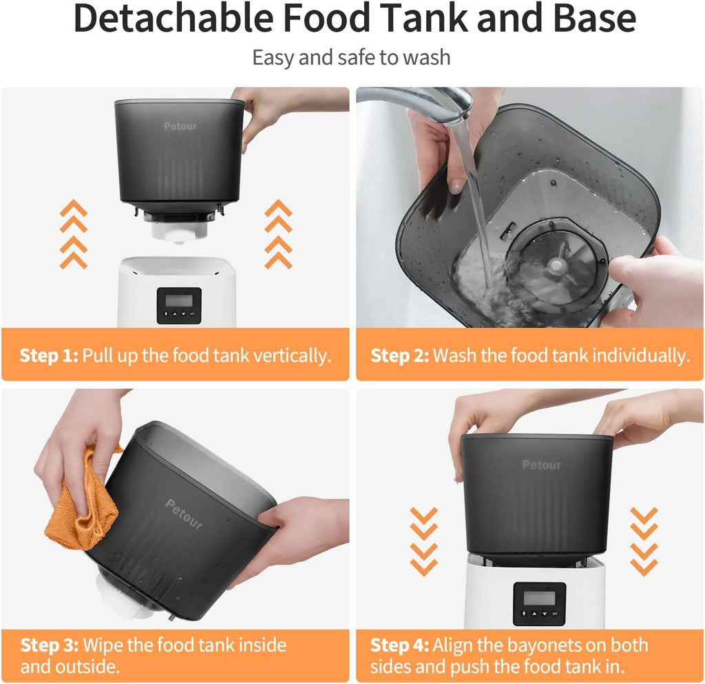 Automatic Cat Feeder with Timed Portion Control and Stainless Steel Bowl L716