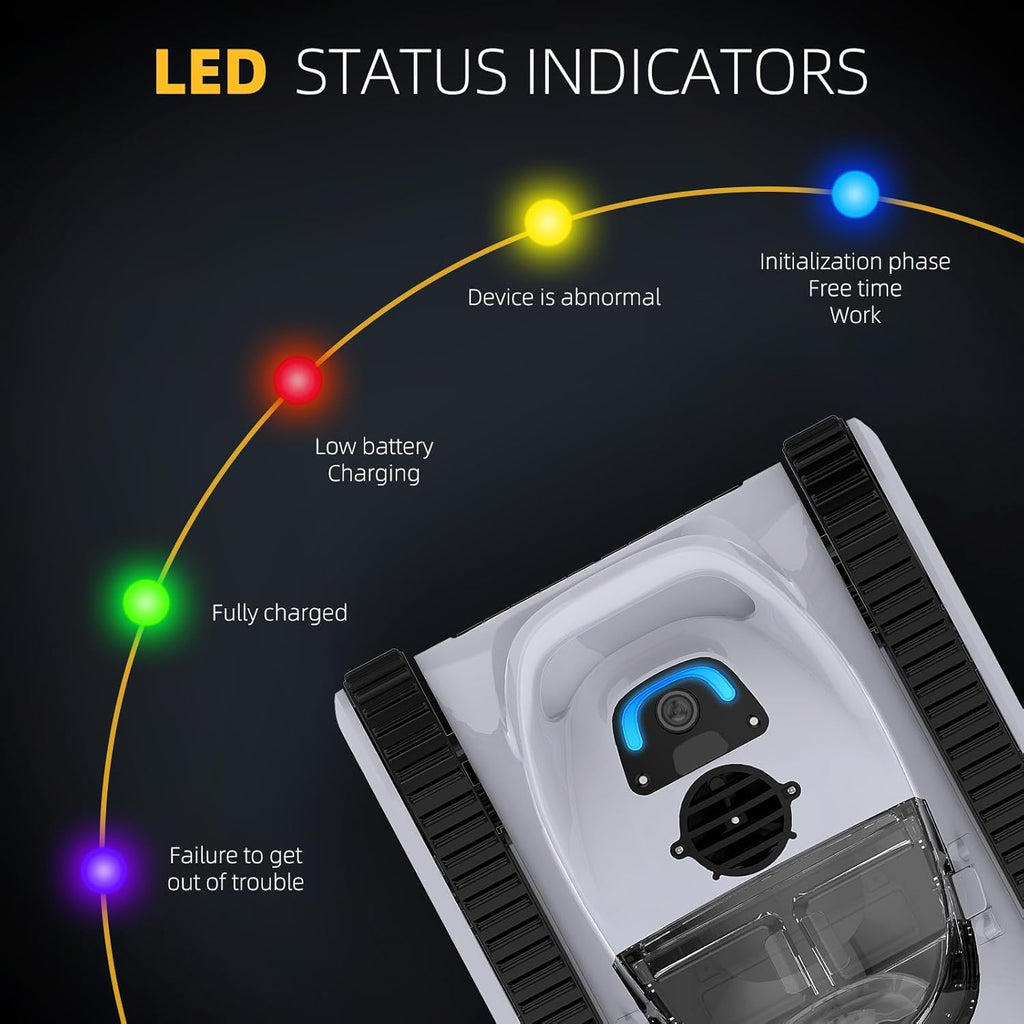 Robotic Pool Cleaner for Inground Pools, Wall Climbing, Cordless Vacuum H914