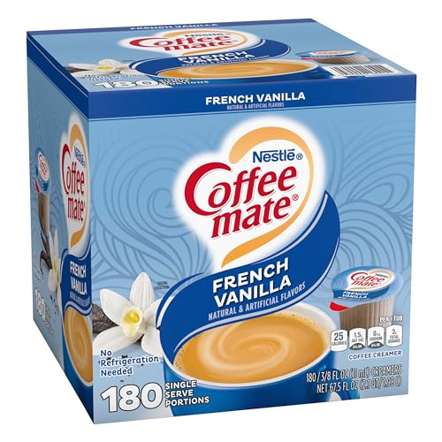 French Vanilla Liquid Coffee Creamer Singles, Non Dairy, 180 Count K327544