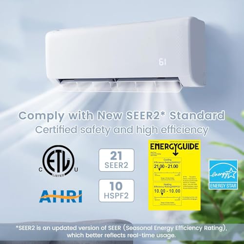 12000 BTU Mini Split Air Conditioner and Heater, Ductless Inverter System, 208-230V, Cools Up to 750 Sq Ft I593770