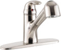 RecPro RV Kitchen Pull Out Faucet | Deck Brushed Nickel | WWFAU1 1812-50BN | Camper | Trailer | Fifth Wheel