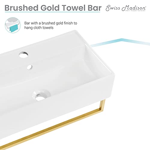 Wall-Mount Bathroom Sink with Silver Towel Bar Z89917