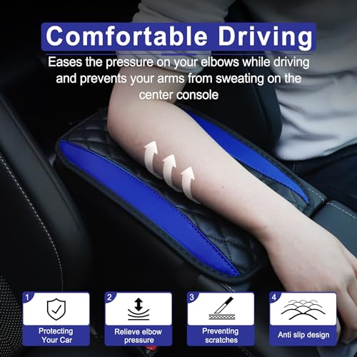 Car Center Console Cushion Pad, Waterproof Armrest Seat Box Cover, PU Leather Auto Armrest Protector C70173