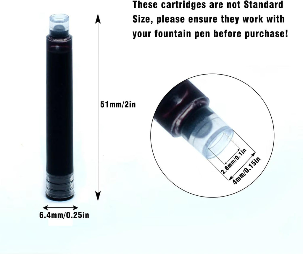 Fountain Pen Ink Refill Cartridges, Black, 60 Count Y762