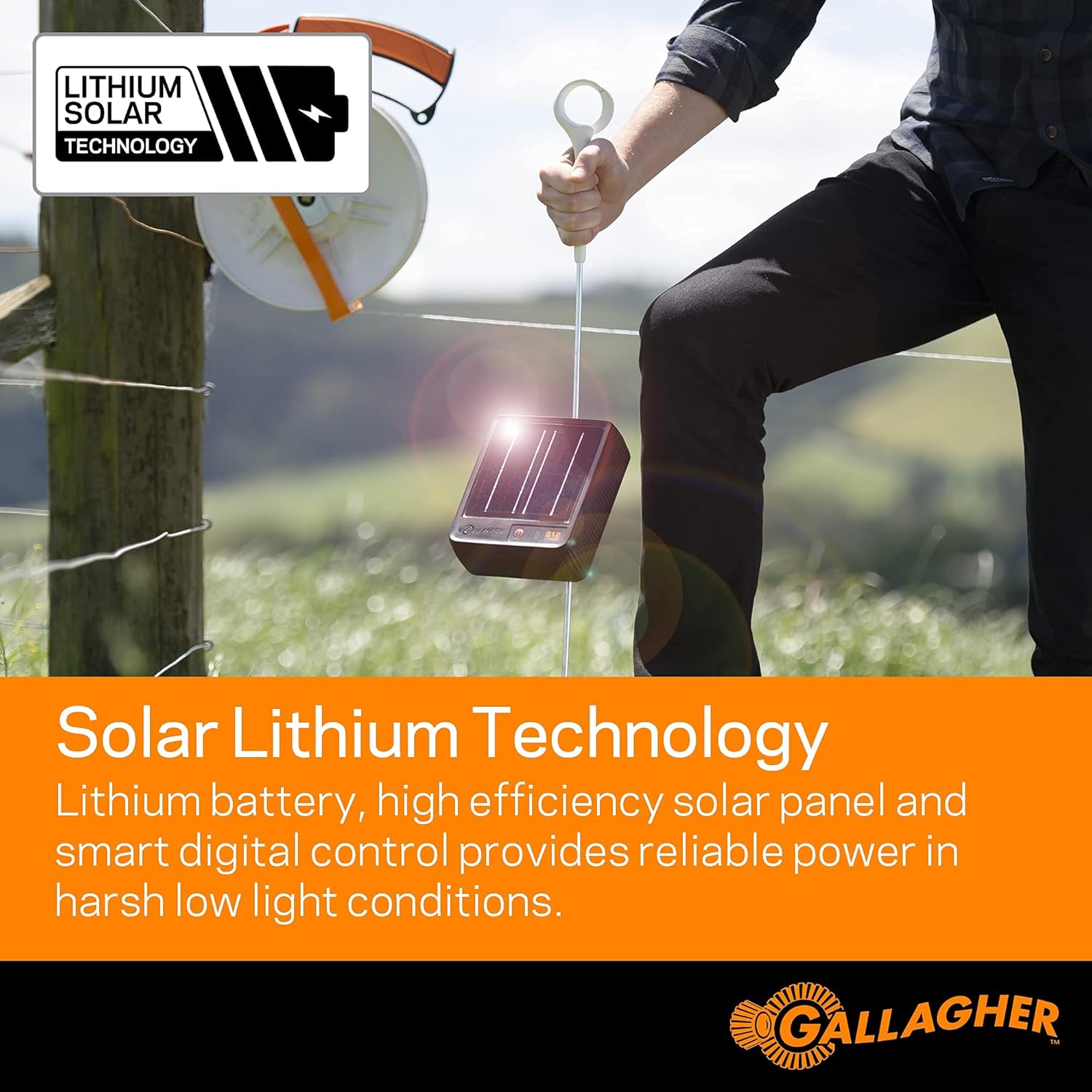 Solar Electric Fence Charger for Up to 4 Miles, 18 Acres O3414