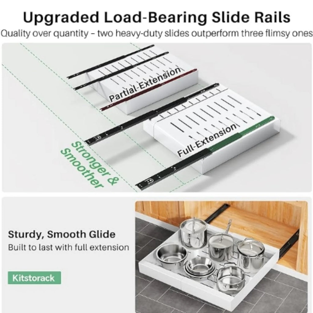 Expandable Pull Out Cabinet Organizer, Heavy Duty Slide Out Drawer for Kitchen Storage V41139
