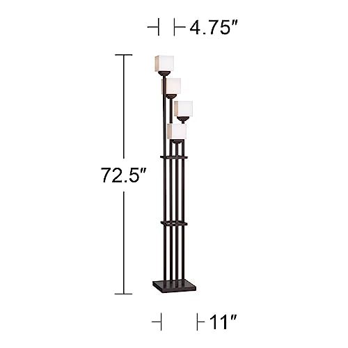 Rustic Farmhouse Torchiere Floor Lamp, 72" Tall, Bronze Finish V41019