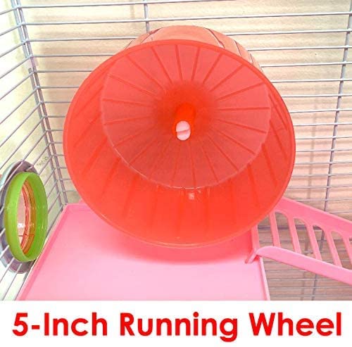 5-Levels Tube Habitat Cage for Hamster with Wheel and Water Bottle Q68942