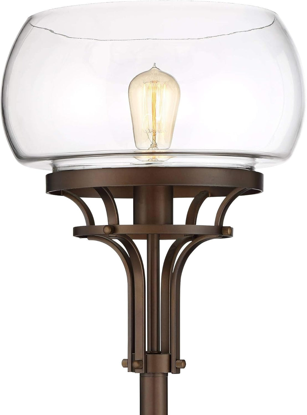 Modern Industrial Floor Lamp with Clear Glass, 72.5" Tall A635644
