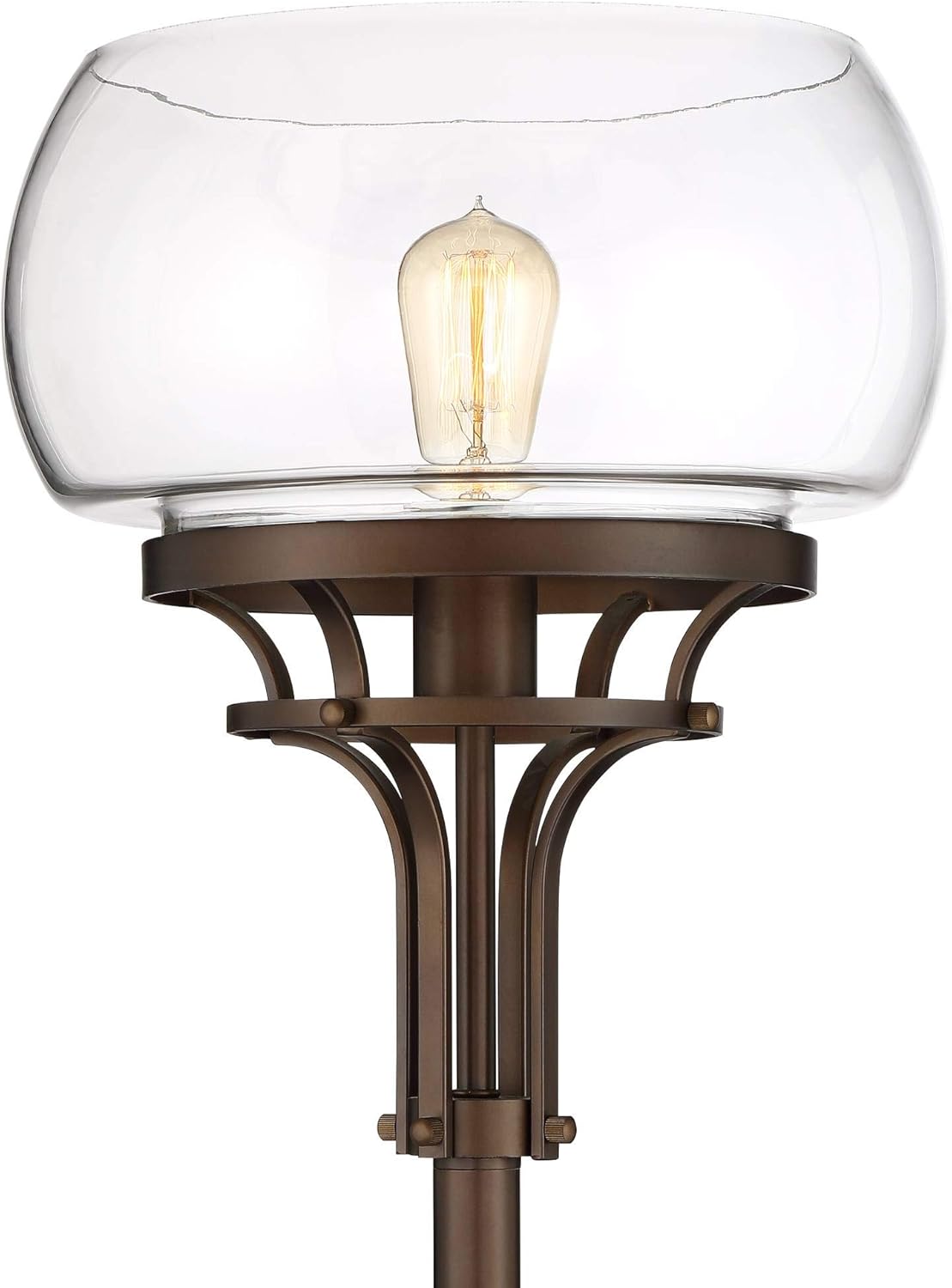 Modern Industrial Floor Lamp with Clear Glass, 72.5" Tall A635644