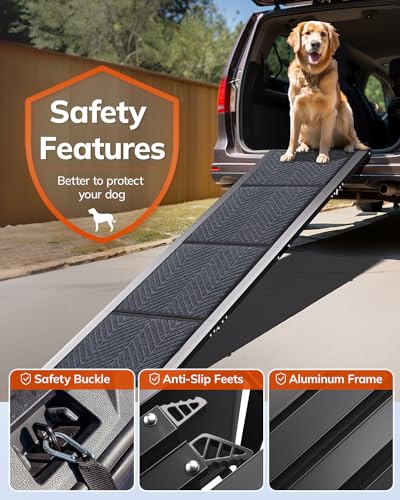 Dog Ramp for Car, Folding Portable Pet Ramp with Non-Slip Surface E87117