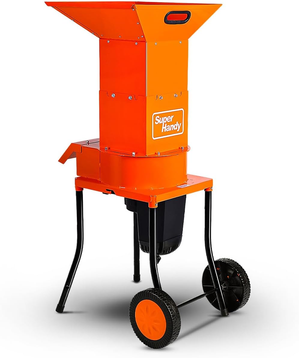 SuperHandy Leaf Mulcher Shredder Electric Green and Waste Management Heavy Duty 120V AC 11" Inch Cutting Blade .5" Inch Cutting Capacity for Leaves, Grass, & Clippings