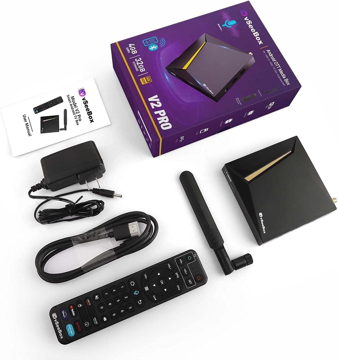 Wi-Fi 6k Streaming Box with Bluetooth Voice Remote R525658