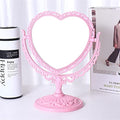 Mirrors， Mirror Table Decor Multifunctional Household Shaped Heart Tabletop Adorn Home Dressing Room Gothic Rotatable Vanity Desktop (Color : White)