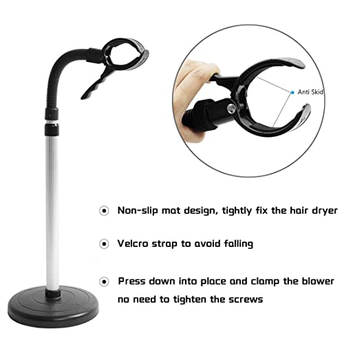 Hair Dryer Stand, 360 Degree Rotating, Hands-Free Holder with Heavy Base Q689454