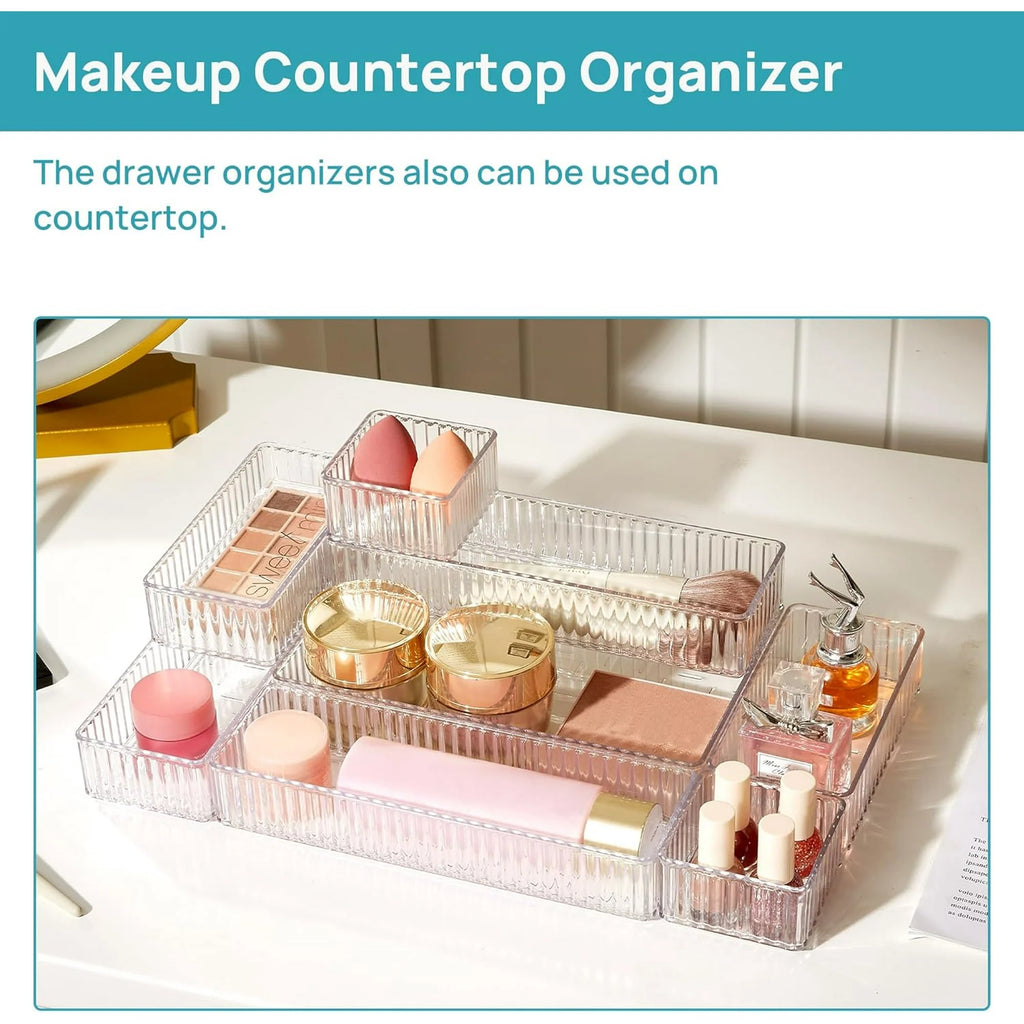 Clear Drawer Organizer Bins, Stackable Acrylic Storage Containers P737