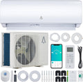 12,000 BTU Mini Split AC, 19 SEER2 Wall Mounted AC with Heat Pump & Installation Kits, Ductless Inverter Split-System Air Conditioners Cools up to 750 Sq.Ft, WIFI and Remote Control, 115V