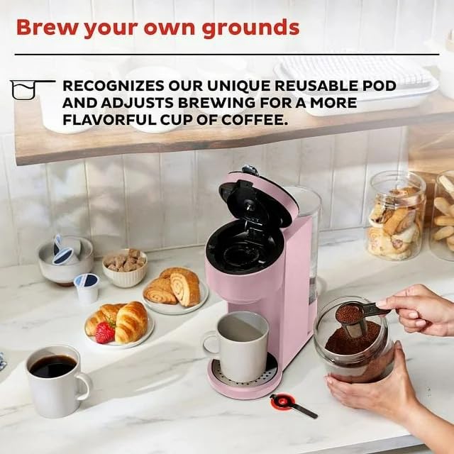 Single Serve Coffee Maker, K-Cup Pod Compatible, 40oz Water Reservoir, Gray W7359