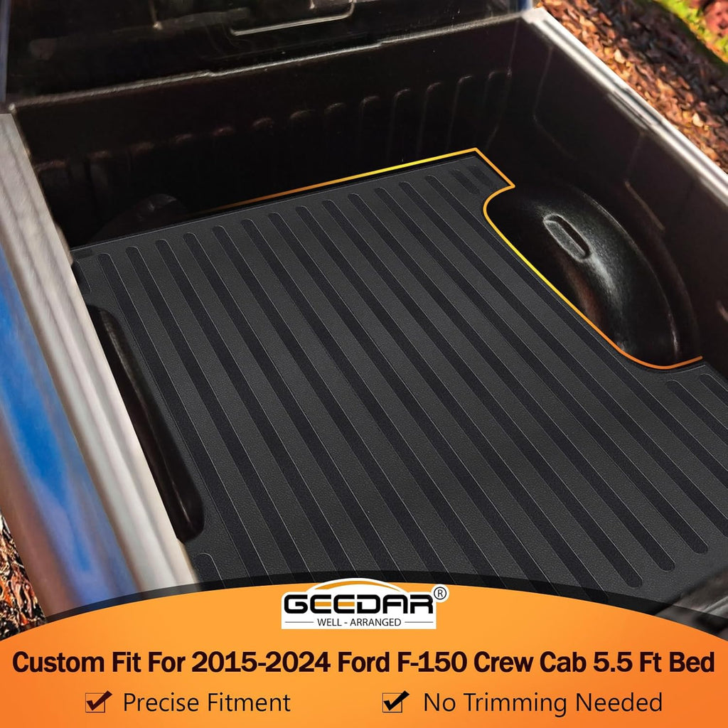 Heavy Duty Rubber Bed Mat for 2015-2024 F-150 5.5 Ft Crew Cab Z6201