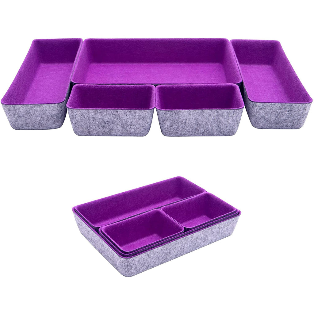 dxynlzq - Felt Drawer Organizer - Desk Accessories - Office Organization - Kitchen Organizer - Jewelry Tray Makeup Storage Drawer Organizers Home Desk Caddy Cosmetic Bins - Pack of 9  Roy