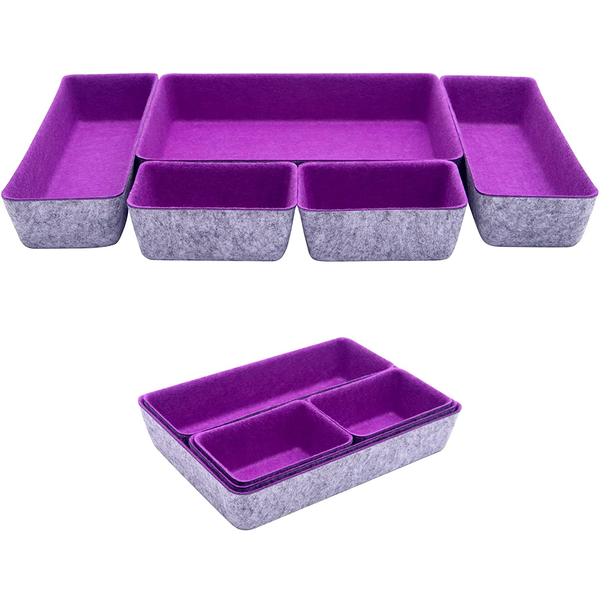 dxynlzq - Felt Drawer Organizer - Desk Accessories - Office Organization - Kitchen Organizer - Jewelry Tray Makeup Storage Drawer Organizers Home Desk Caddy Cosmetic Bins - Pack of 9  Roy