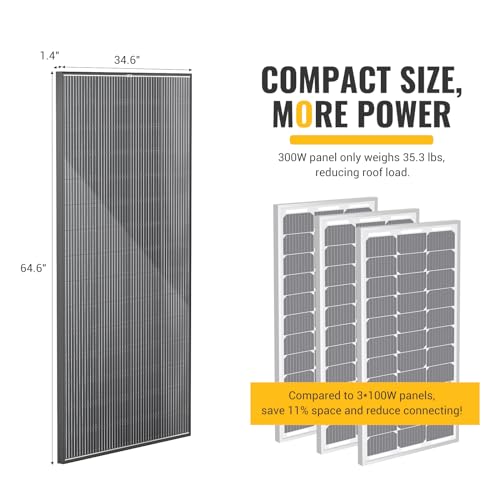 200W Bifacial Solar Panel for RV Camping Home Boat Marine Off-Grid D116837