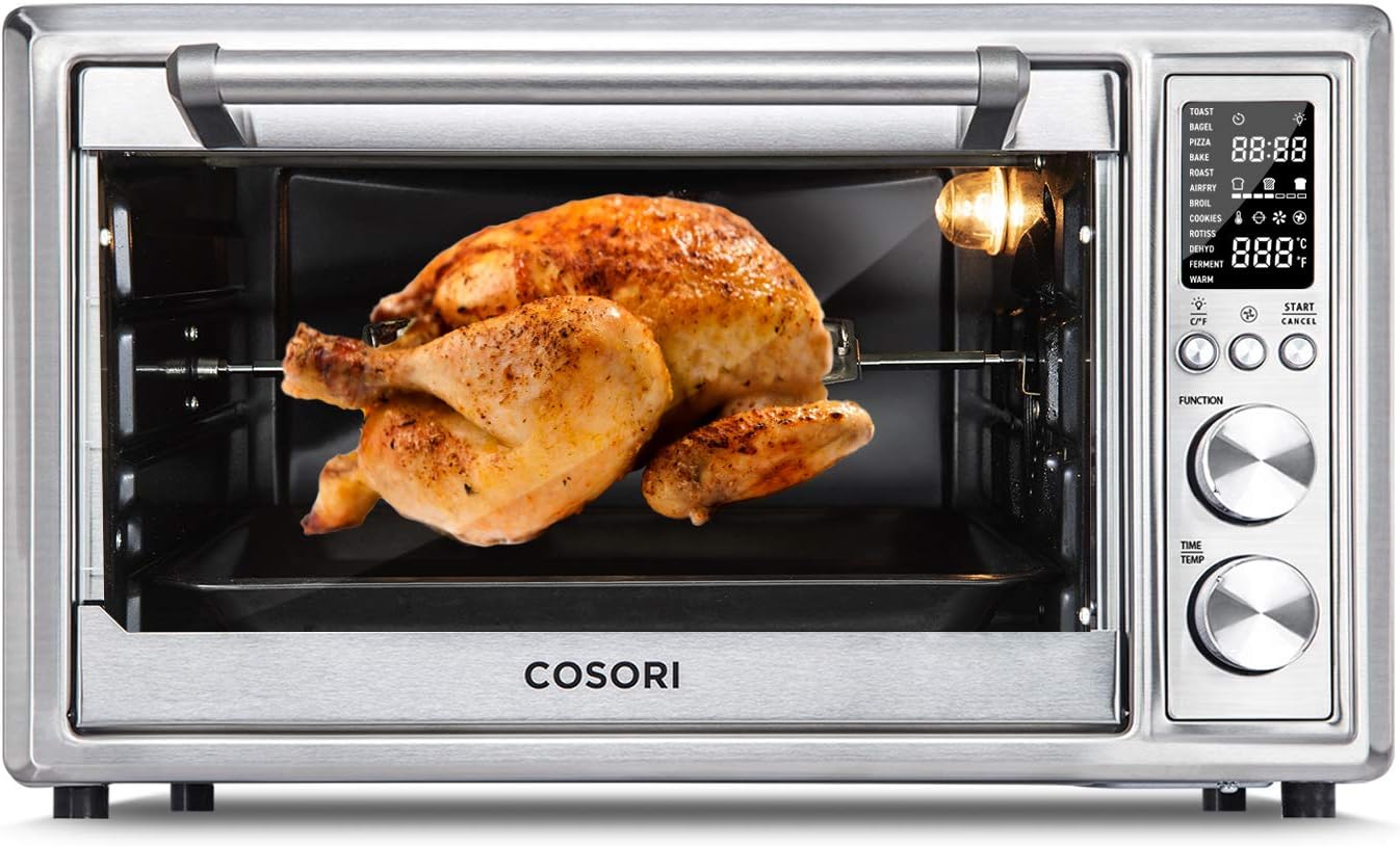 Air Fryer Toaster Oven with Rotisserie & Dehydrator, 30L, Silver U867575