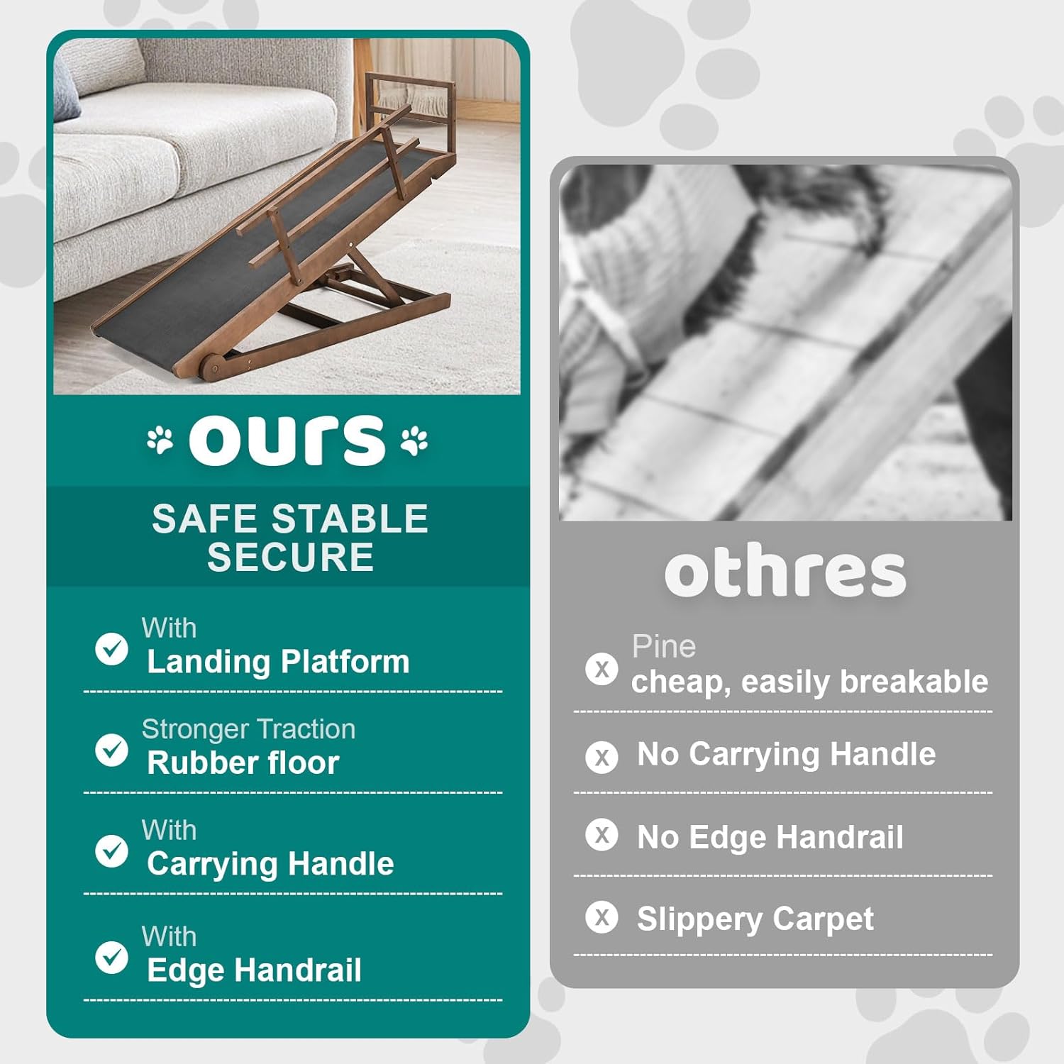 Folding Dog Ramp for High Bed, Couch, SUV, Small & Old Dogs U21331