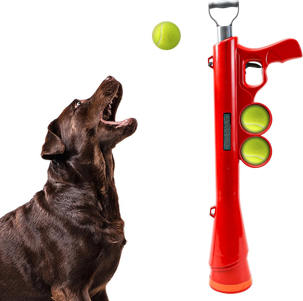 SPOT Launch & Fetch Tennis Ball Launcher Dog Toy | Interactive Dog Fetch Toy Launches Up to 65 Feet | Hands-Free Pickup | Includes 2 Tennis Balls & Removable Shoulder Strap | 24"