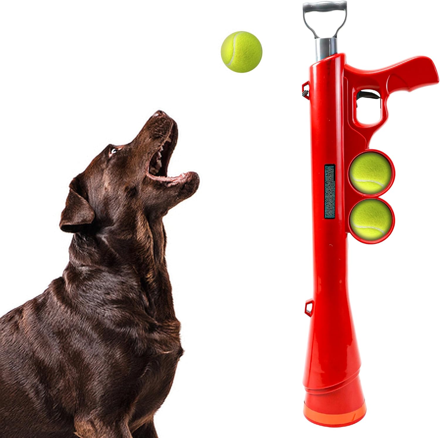 SPOT Launch & Fetch Tennis Ball Launcher Dog Toy | Interactive Dog Fetch Toy Launches Up to 65 Feet | Hands-Free Pickup | Includes 2 Tennis Balls & Removable Shoulder Strap | 24"