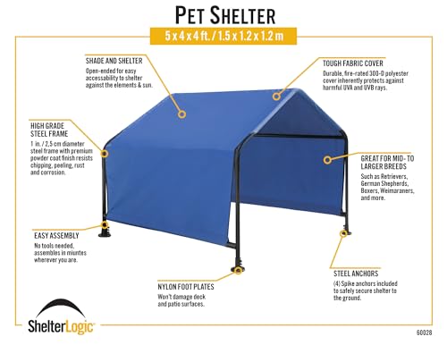 Outdoor Pet Shade Canopy Tent for Medium to Large Dogs Y824388