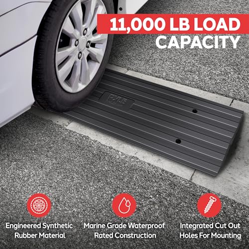 Heavy Duty Rubber Curb Ramp for Driveway, Garage, Sidewalk, Truck, Bike, Motorcycle K5950