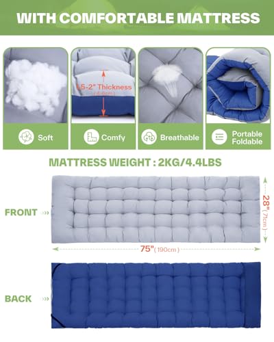 Camping Cot for Adults with Mattress, Heavy Duty Portable Folding Bed P23691