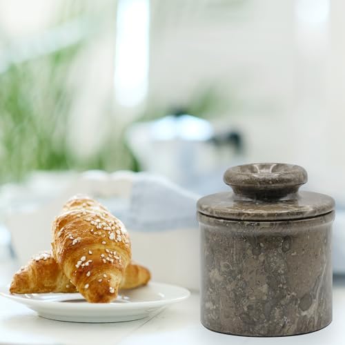 Marble Butter Keeper Crock with Lid Q3540