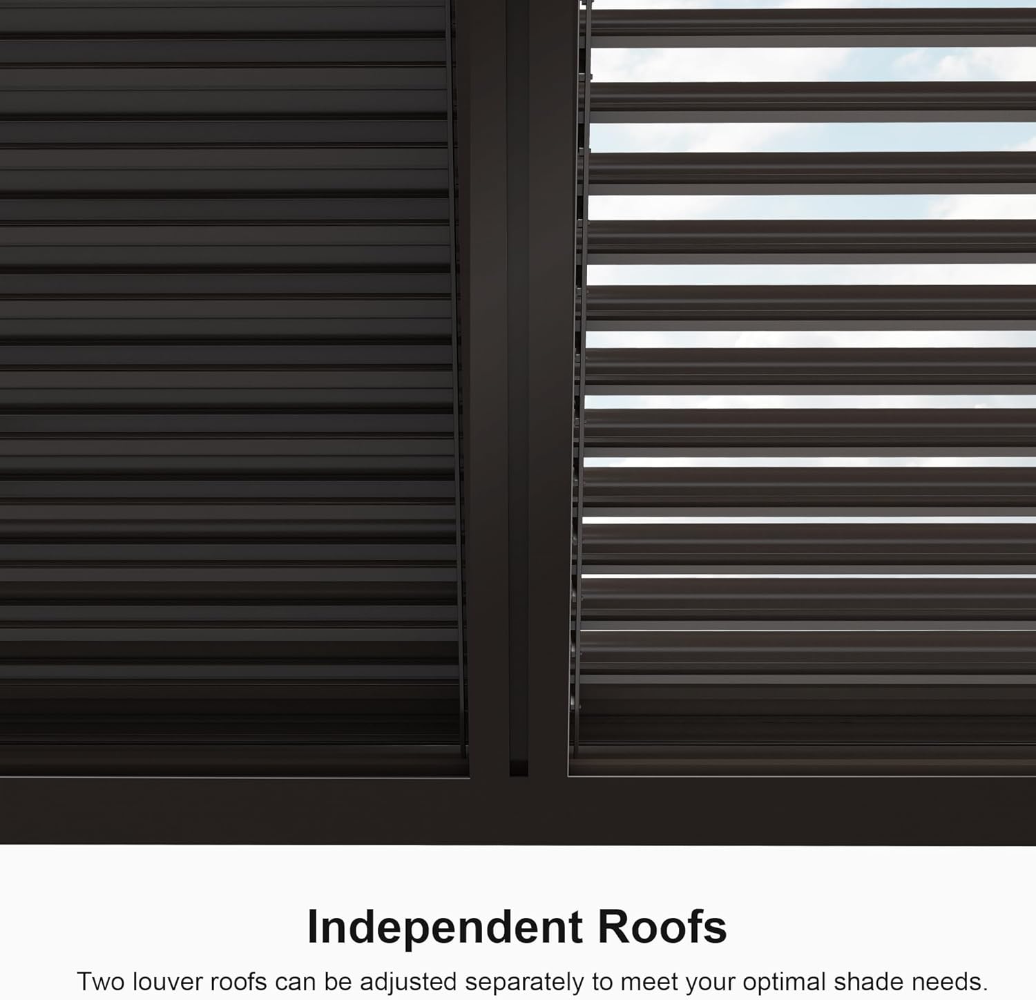 Outdoor Louvered Pergola with Roller Blinds, Aluminum Patio Canopy X761902