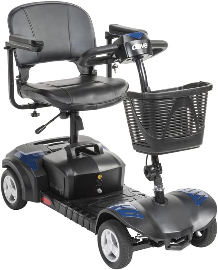 4-Wheel Travel Mobility Scooter with 12 AH Battery, Blue D513307