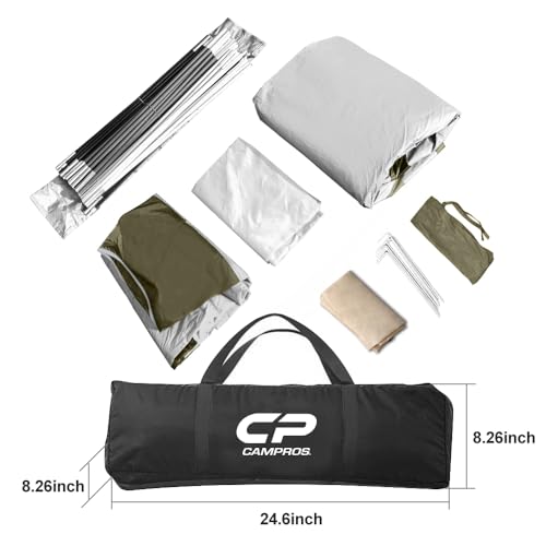 8 Person Camping Tent, Weather Resistant Family Tent with Mesh Windows and Carry Bag Q354