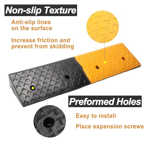 4" Rubber Curb Ramp Heavy Duty Driveway Car Slope for Sidewalk Access K414