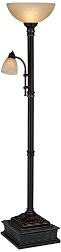 Industrial Torchiere Floor Lamp with Reading Light, 76.75" Tall Y268160