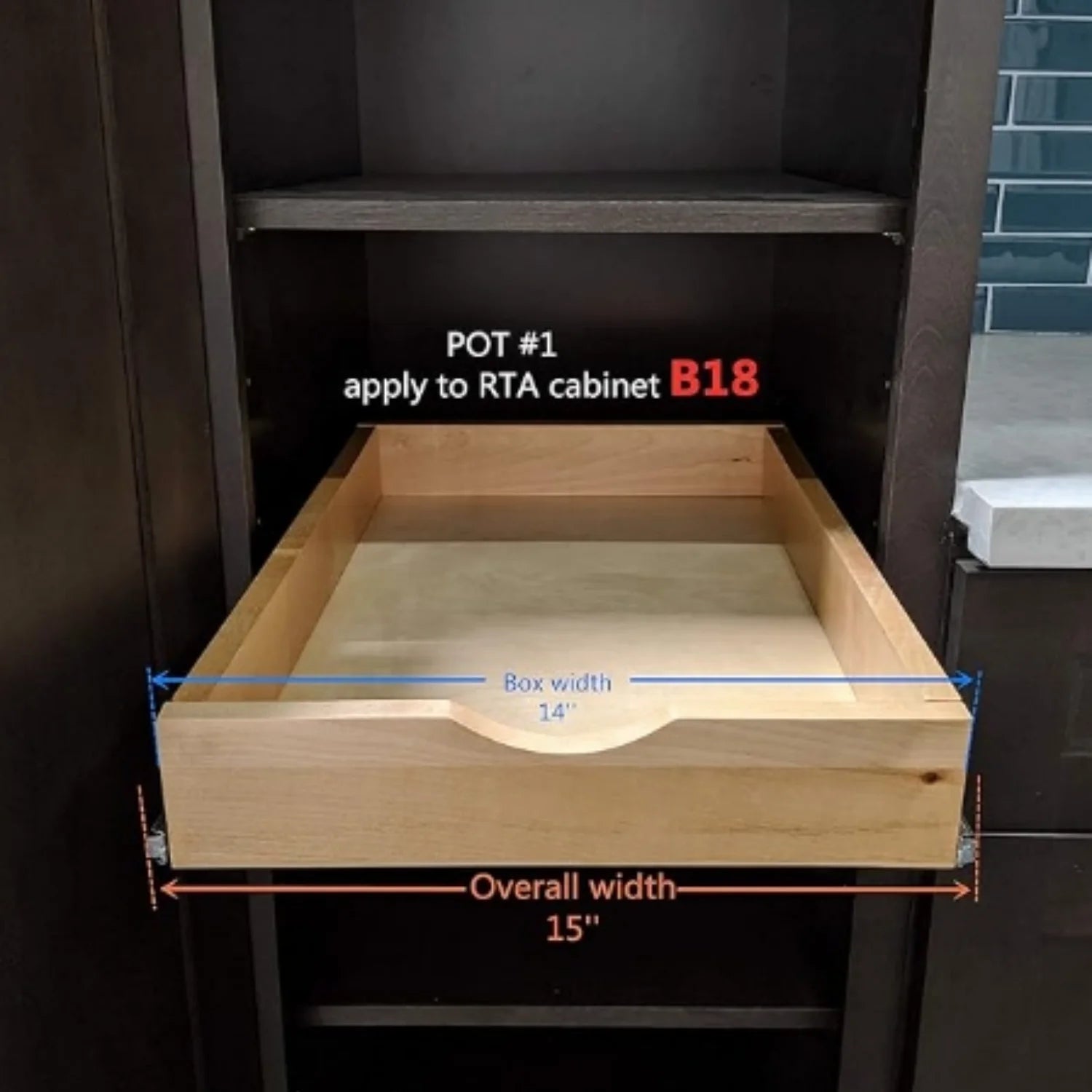 Wood Pull Out Drawer Shelf for Kitchen Cabinet Organizer E7610