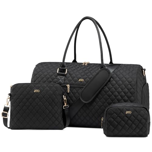 JFFD Travel Duffle Bag, Weekender Bag for Women, Carry on Overnight Bag with Shoe Compartment, Gym Duffel Bag with Wet Pocket, Mommy Hospital Bags for Labor and Delivery
