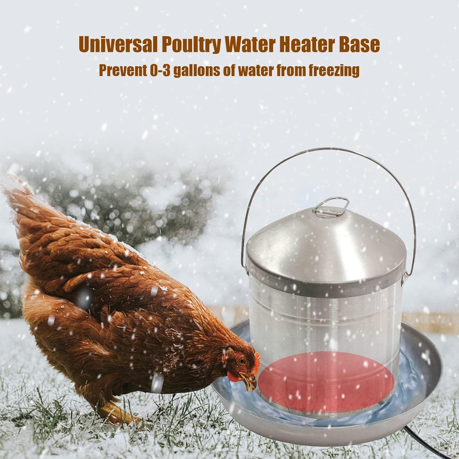 Heated Poultry Waterer Base for Winter Chicken Coop P8930